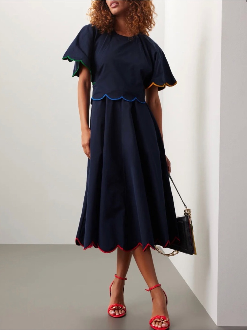Rosie Assoulin Navy Buttercup Dress